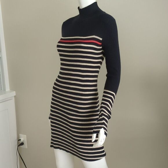 Rag & Bone Kate Stripe Turtleneck Sweater Dress - Picture 5 of 9